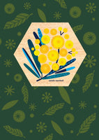 Wood Magnet Card - Wattle