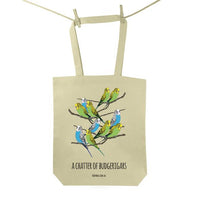 Red Parka Tote Bag - Chatter of Budgerigars