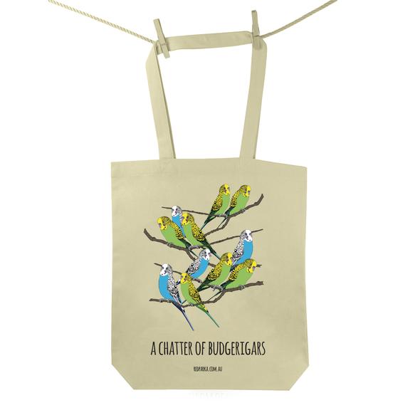 Red Parka Tote Bag - Chatter of Budgerigars