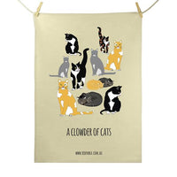 Red Parka Tea Towel - Clowder of Cats