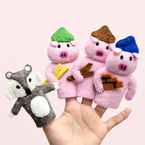 Felt Story Finger Puppets - Three Little Pigs