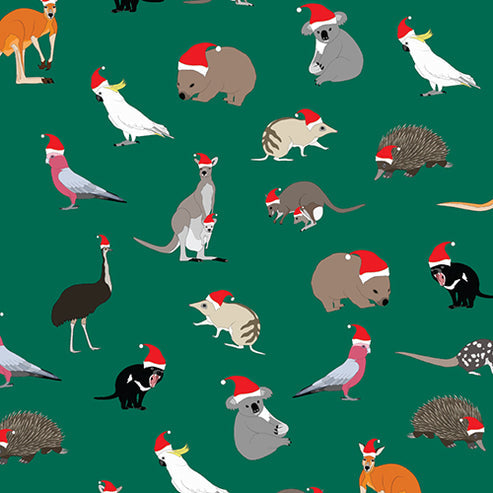 Red Parka Gift Wrap - Xmas Aust Animals